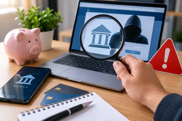 Comment repérer une offre trompeuse de compte bancaire anonyme et éviter les arnaques bancaires en ligne.