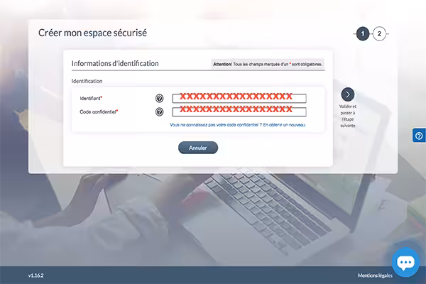 Formulaire d'inscription en tant que salarié