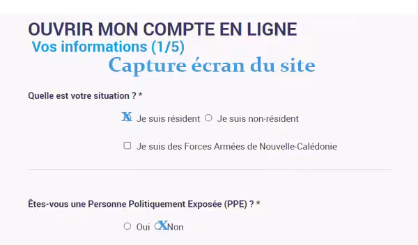 Création compte BNC NC
