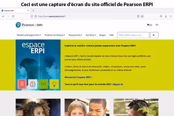 Site web Pearson ERPI