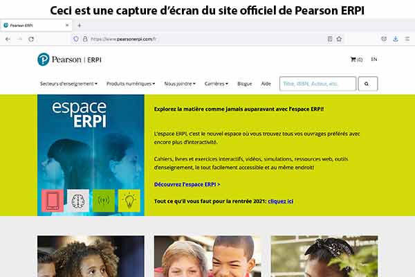 Site web Pearson ERPI