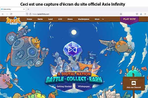 Plateforme officielle d'Axie Infinity