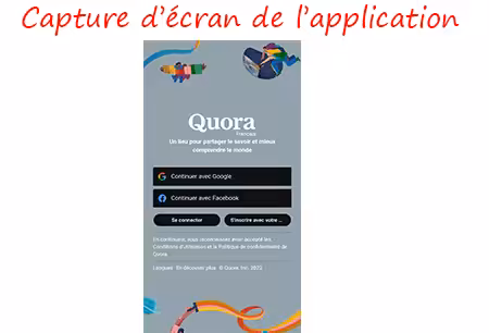 Inscription Quora sur mobile