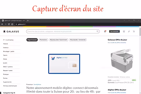 Démarche de création d'un espace client Galaxus