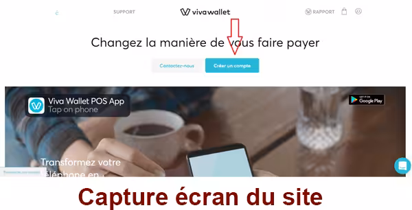 Créer mon compte pro Viva Wallet en ligne.