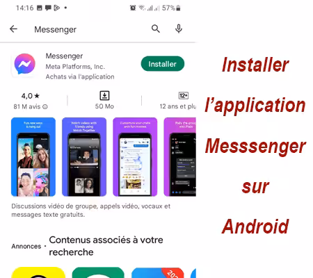 Installer l'application Messenger sur Android