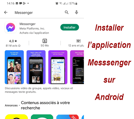Installer l'application Messenger sur Android