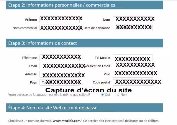 Inscription au compte MWR Life
