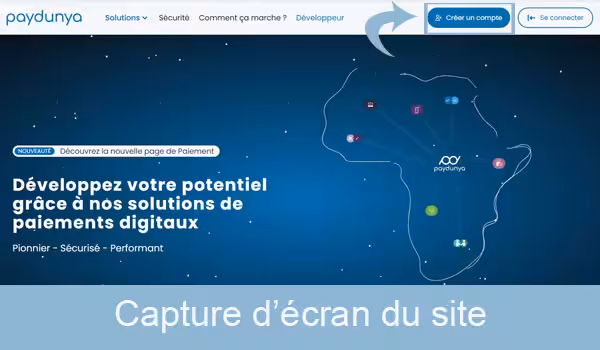 Ouverture de compte PayDunya