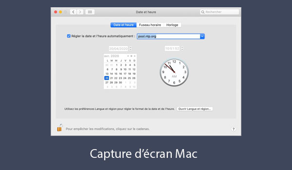 Réglez la date et l’heure sur votre Mac
