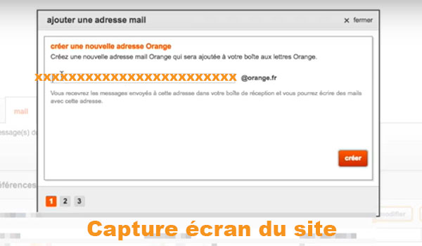 Création de nouvelle adresse pour mon compte de courriels Orange.