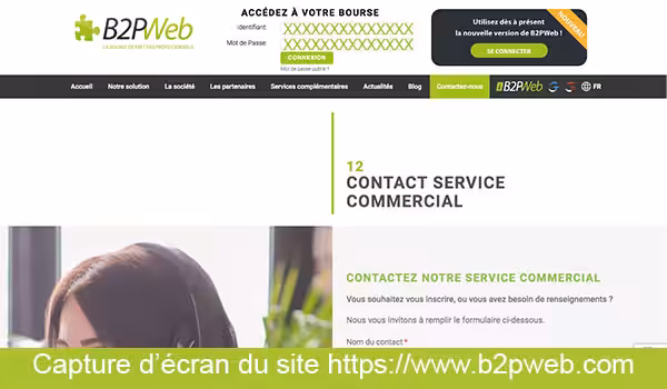 Ouvrir un compte B2PWeb
